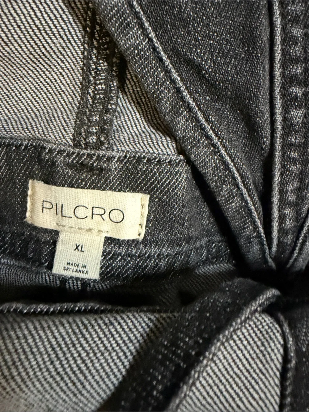 Pilcro Anthropology Black Denim Overall Jumpsuit with Button Front